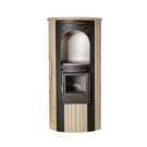 Печь-камин Лада в облицовке Ламель - Окаменевшее дерево (Ферингер) до 150 м3