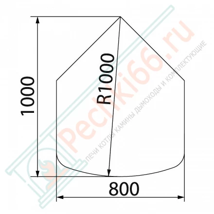 Притопочный лист VPL041-INBA, 1000Х800мм, зеркальный (Вулкан)