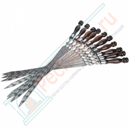 Набор шампуров для люля кебаб L=40 см, с деревянной ручкой, 10 шт