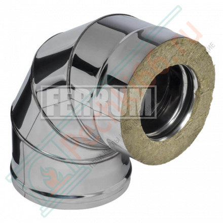 Сэндвич колено 90° (НЕРЖ-430/0,8-ОЦИНК/0,5) d-115/200 (Ferrum HF-Z)