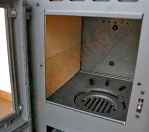 Печь-камин Lederata Plus красная (Tim Sistem) до 180 м3