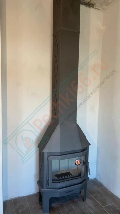 Печь-камин ЭкоКамин Мюнхен пристенно-угловой под ключ (монтаж 02.2019)