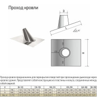 Проход кровли универсальный 30-45 гр. d-260-300 (ТиС)