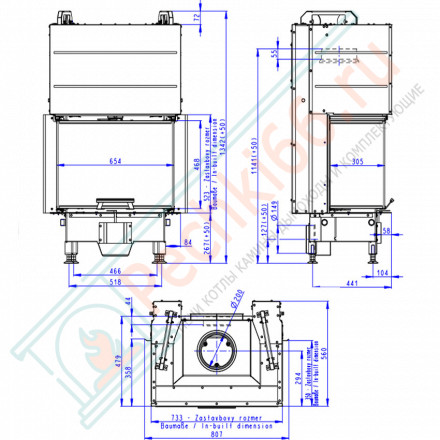 Каминная топка HEAT C 3G L 65.52.31.21 (Romotop)