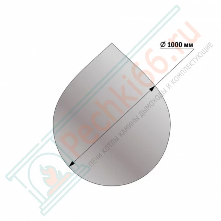 Лист предтопочный капля 1000*1000*2 мм