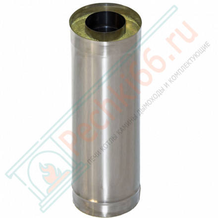 Сэндвич труба для дымохода L=1.0 м (НЕРЖ-439/1,0-НЕРЖ-439/0,5) d-160/220 (УМК)