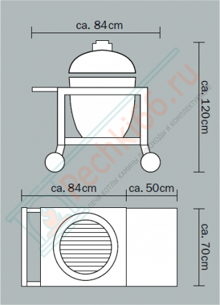 Гриль керамический на колесиках Classic PRO Buggy (Monolith)