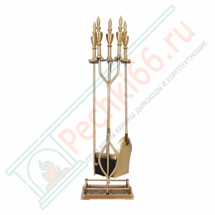Набор каминный D51041АВ (4 предмета, 81см, античная латунь), на подставке