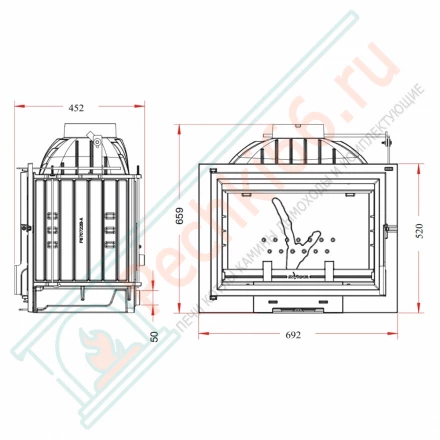 Чугунная топка 700 Филос с заслонкой (INVICTA)