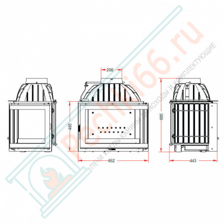Чугунная топка Гранд Ангел стекло справа с заслонкой (INVICTA)
