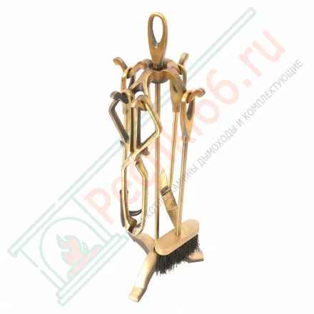 Набор каминный D15011АВ (4 предмета, 64см, античная латунь), на подставке