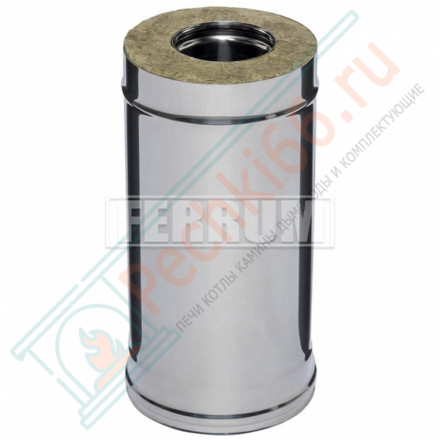 Сэндвич труба для дымохода L=0,5м (НЕРЖ-430/0,5-НЕРЖ-430/0,5) d-120/200 (Ferrum GS)