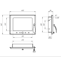 Дверца каминная стальная 480x360, с поддувалом (Россия)