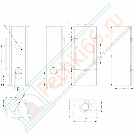 Печь-камин F 451 L на дровнике (Астов)