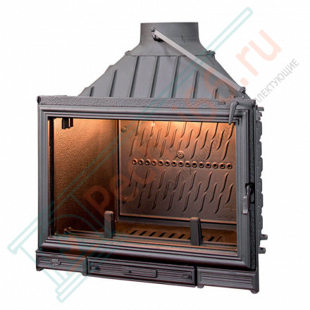 Чугунная топка SUNFLAM с открыванием дверцы в сторону и вверх, с дефлектором (SEGUIN) 12 кВт