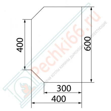 Притопочный лист VPL064-R9005, 400Х600мм, чёрный (Вулкан)