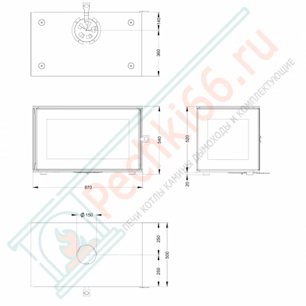 Печь-камин КУБ 3С 800 (Астов)