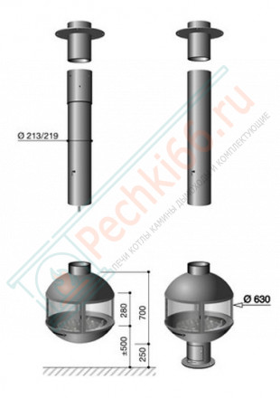 Островной камин Agorafocus-630 (Focus)