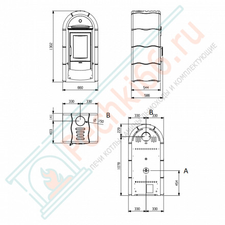 Печь-камин с духовкой Stefany Forno, цвет бежевый (La Nordica)