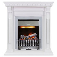 Каминокомплект Orlean - Белый дуб с очагом Danville Chrome FB2