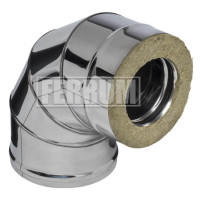 Сэндвич колено 90° (НЕРЖ-430/0,5-НЕРЖ-430/0,5) d-80/160 (Ferrum GS)