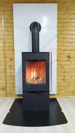 Печь-камин Астов F 451 на дровнике под ключ (монтаж 04.2024)