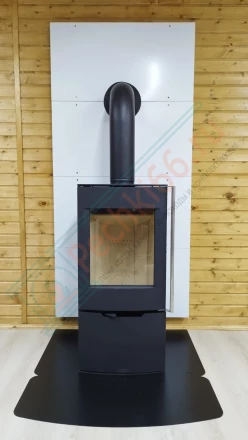 Печь-камин Астов F 451 на дровнике под ключ (монтаж 04.2024)