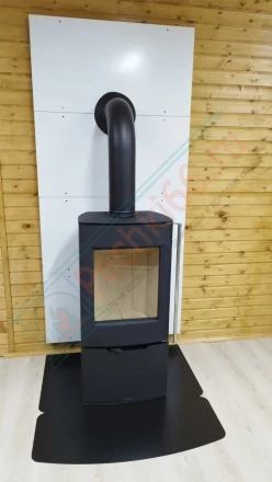 Печь-камин Астов F 451 на дровнике под ключ (монтаж 04.2024)