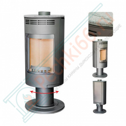 Печь-камин Andorra Exclusive, Серебристый (Thorma) до 200 м3