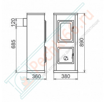Отопительная печь Milano II , Termoplate, Бордовый (Thorma) до 124 м3