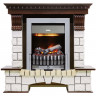 Каминокомплект электрический Pierre Luxe угловой - Темный дуб / Белый (Высота 1050мм) с очагом Danville Chrome FB2 (Dimplex)