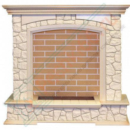 Портал Preston - Слоновая кость с патиной / Кирпич (Высота 1130мм)