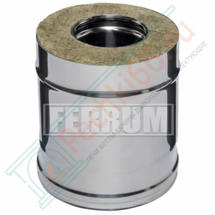 Сэндвич труба для дымохода L=0,25м (НЕРЖ-430/0,8-НЕРЖ-430/0,5) d-120/200 (Ferrum HF)