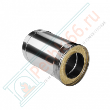 Сэндвич труба для дымохода L=250 (НЕРЖ-321/0,8-НЕРЖ-439/0,5) d-180/260 (Дымок-Lux)