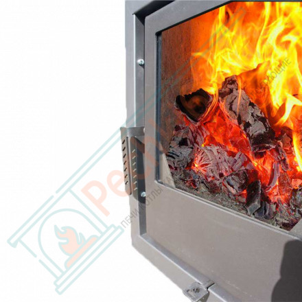 Банная печь Терма Каменка удлиненная топка, панорама (Варвара)