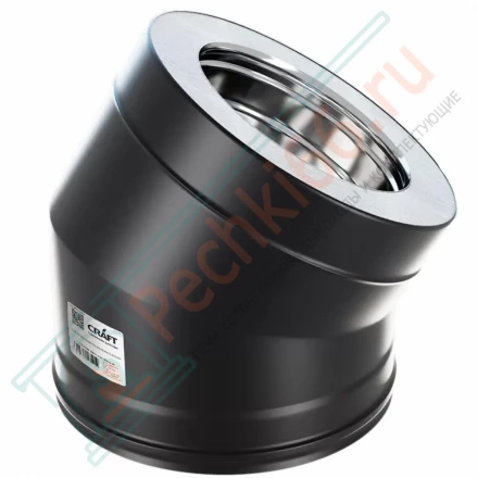 Сэндвич-отвод 30° (AISI-316L/0,8-430/ЭМАЛЬ) d-200/250 (Craft-HF-25BP)