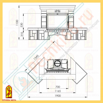 Облицовка Элегия (рустик) 700, желтый, желто-серый, красно-розовый, песочно-желтый (Мета)
