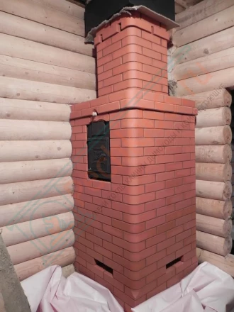 Газовая банная печь из нержавеющей стали № 06-ГТ 40 (Тройка) до 24 м3