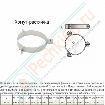Хомут растяжки (430-0,8) d-180/280 (ТиС)