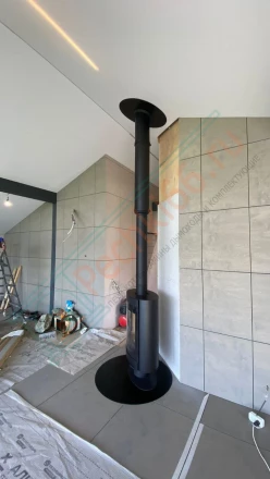 Печь-камин Мета-Бел Свитязь 7, поворотный на 360 гр под ключ (монтаж 04.2023)