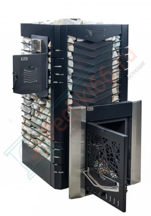 Газовая печь для бани № 06-ГТ 20 с сеткой для камней (Тройка) до 18 м3