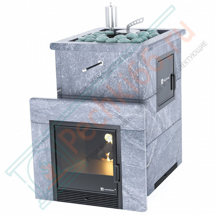 Печь для бани Анапа-М2 в талькохлорите с открытым верхом (ИзиСтим)