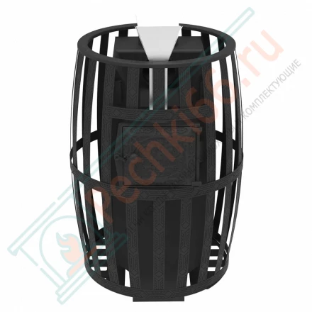 Печь-камин "Витязь" 28 Д-2 (Закрытая каменка нерж, Сетчатый кожух) (Березка)