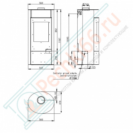 Печь-камин Lugo металл (Romotop)
