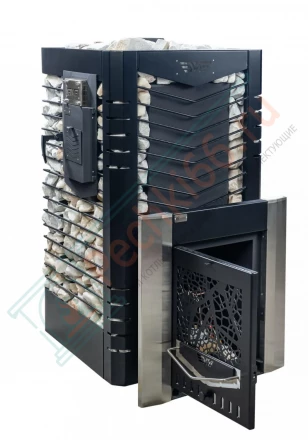 Газовая печь для бани № 06-ГТ 40 с сеткой для камней (Тройка) до 24 м3