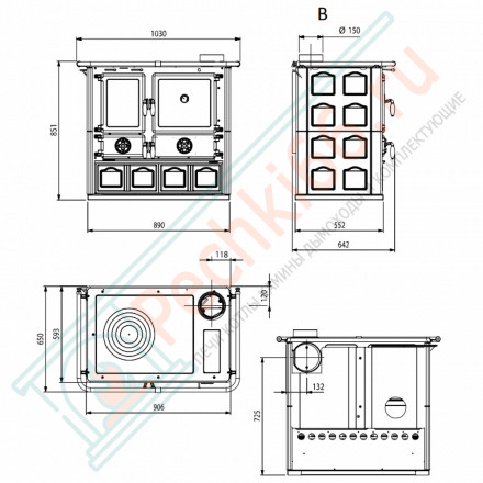 Печь с варочной поверхностью Rosa Maiolica, цвет бежевый (La Nordica)