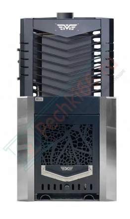 Газовая банная печь из нержавеющей стали № 06-ГТ 60 с сеткой для камней (Тройка) до 36 м3