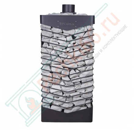 Газовая банная печь из нержавеющей стали № 06-ГТ 60 с сеткой для камней (Тройка) до 36 м3