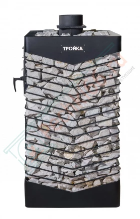 Газовая банная печь из нержавеющей стали № 06-ГТ 60 с сеткой для камней (Тройка) до 36 м3