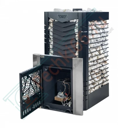 Газовая банная печь из нержавеющей стали № 06-ГТ 60 с сеткой для камней (Тройка) до 36 м3